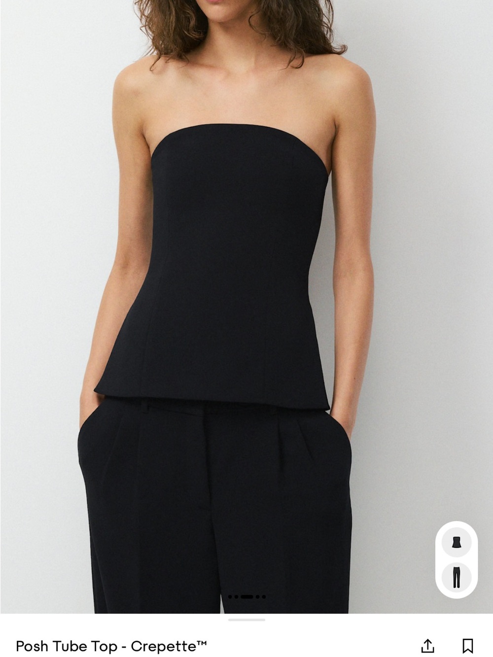 Aritzia Posh Tube Top crepette - Black